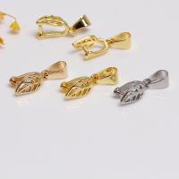 Brass Pinch Bail Leaf plated DIY & hollow nickel lead & cadmium free Sold By PC