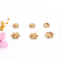 Brass Bead Cap Snowflake plated DIY & micro pave cubic zirconia nickel lead & cadmium free Sold By PC