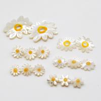 Vit Lip Shell Pärlor, Daisy, handgjord, olika stilar för val, vit, 20PC/Lot, Säljs av Lot