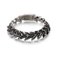 Titanium Steel Bracelet & Bangle & for man original color Length Approx 8.26 Inch Sold By PC
