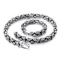 Titanium stål halskæde, poleret, forskellige stilarter for valg & for mennesket, sort, Solgt af PC