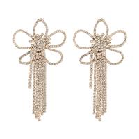 Fashion Fringe Earrings Zinc Alloy plated fashion jewelry & for woman & with rhinestone Sold By Pair