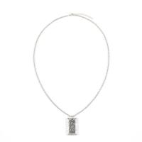 Tibetan Style Jewelry Necklace, with 5cm extender chain, Rectangle, silver color plated, for man, nickel, lead & cadmium free, Length:Approx 60 cm, Sold By PC