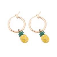 Zinc Alloy Drop Earrings gold color plated & for woman & enamel nickel lead & cadmium free Sold By Pair