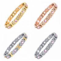 Titanium Steel Bracelet & Bangle, fashion jewelry & for woman & with rhinestone, more colors for choice, 8mm, Length:Approx 8.66 Inch, Sold By PC