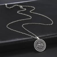 Stainless Steel Jewelry Necklace, 304 Stainless Steel, with 1.97inch extender chain, Round, plated, fashion jewelry & Unisex, more colors for choice, 21.50x23.80mm, Sold Per Approx 17.72 Inch Strand