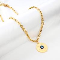 Stainless Steel Jewelry Necklace 304 Stainless Steel with 1.97inch extender chain Vacuum Ion Plating fashion jewelry & for woman golden Sold Per Approx 15.75 Inch Approx 19.69 Inch Strand