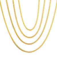 Corrente de colar, Aço inoxidável 304, joias de moda & comprimento diferente para a escolha & unissex, dourado, 3.50mm, vendido por Strand
