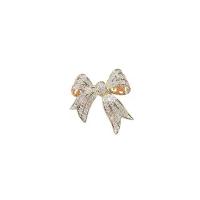 Cubic Zirconia Brooch, Brass, Bowknot, gold color plated, micro pave cubic zirconia & for woman, golden, nickel, lead & cadmium free, 22x21mm, Sold By PC