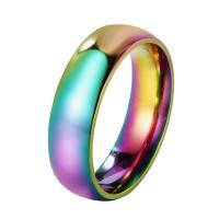 Titanium Čelik Finger Ring, modni nakit & bez spolne razlike & različite veličine za izbor, multi-boji, 6mm, Prodano By PC