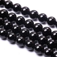 Natürliche schwarze Achat Perlen, Schwarzer Achat, rund, verschiedene Größen vorhanden, Grade AAAAAA, Bohrung:ca. 1mm, verkauft per ca. 15 ZollInch Strang