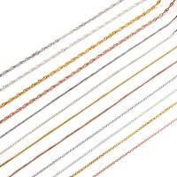 925 Sterling Silver Chains, plated, DIY, more colors for choice, Length:Approx 45 cm, 5PCs/Lot, Sold By Lot