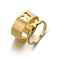 Пара кольца перста, Нержавеющая сталь 304, 2 шт. & для пара & отверстие, Много цветов для выбора, отверстие:Приблизительно 1.1mm, размер:8, продается указан