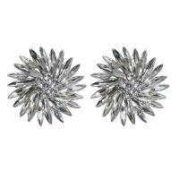 Zinc Alloy Stud Earring Flower plated for woman & with rhinestone Approx 1.1mm Sold By Pair
