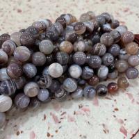 Perle agate Botswana naturelle, Rond, DIY & normes différentes pour le choix, couleurs mélangées, Vendu par Environ 38 cm brin