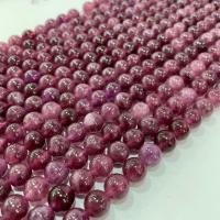 Gemstone Jewelry Beads Natural Lepidolite Round DIY purple Sold Per Approx 38 cm Strand