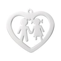 Stainless Steel Heart Pendants, 304 Stainless Steel, Unisex & hollow, original color, 28x25mm, Sold By PC