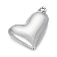 Stainless Steel Heart Pendants, 304 Stainless Steel, Unisex, original color, 20x10mm, Sold By PC