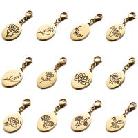 Stainless Steel Pendant Setting, 304 Stainless Steel, Oval, Galvanic plating, Unisex & different designs for choice, more colors for choice, 14x23mm, Sold By PC