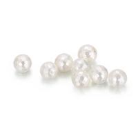 Natürliche Süßwasser Muschel Perlen, rund, DIY & facettierte, weiß, 8mm, ca. 10PCs/Tasche, verkauft von Tasche