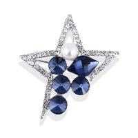 Rhinestone Brooch Zinc Alloy with Plastic Pearl Star fashion jewelry & Unisex & with rhinestone nickel lead & cadmium free Sold By PC