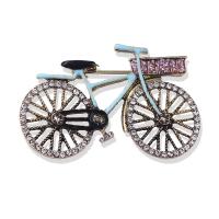 Rhinestone Brooch Zinc Alloy Bike gold color plated fashion jewelry & for woman & with rhinestone nickel lead & cadmium free Sold By PC