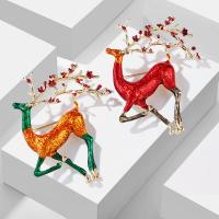 Enamel Brooch Zinc Alloy Deer plated fashion jewelry & for woman nickel lead & cadmium free Sold By PC