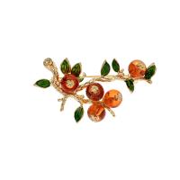 Enamel Brooch Brass with Glass Beads fashion jewelry & for woman nickel lead & cadmium free Sold By PC