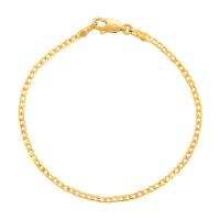 Bracelet en alliage de zinc, Placage de couleur d'or, bijoux de mode & pour femme, doré, protéger l'environnement, sans nickel, plomb et cadmium, 2mm, Longueur:Environ 17 cm, Vendu par PC