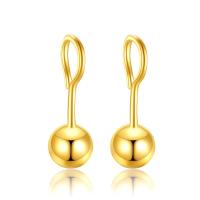 Zinc Alloy Drop Earrings Round gold color plated fashion jewelry & for woman golden nickel lead & cadmium free Sold By Pair