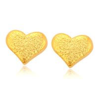Boucle d'oreille dormeuse en alliage de zinc, coeur, Placage de couleur d'or, bijoux de mode & pour femme, doré, protéger l'environnement, sans nickel, plomb et cadmium, 5.50x4.50mm, Vendu par paire