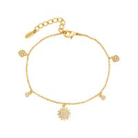 Tibetan Style Bracelet, with 3.3cm extender chain, Snowflake, gold color plated, fashion jewelry & adjustable & for woman & with rhinestone, golden, nickel, lead & cadmium free, Length:Approx 17 cm, Sold By PC