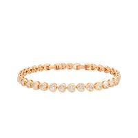 Zinc Alloy Bracelet with 3cm extender chain Heart gold color plated fashion jewelry & for woman & with rhinestone golden nickel lead & cadmium free 5mm Length Approx 17 cm Sold By PC