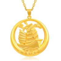 Tibetan Style Pendants, Sail Boat, gold color plated, vintage & DIY & for man, golden, nickel, lead & cadmium free, 35x48mm, Sold By PC
