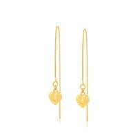 Zinc Alloy Drop Earrings Heart gold color plated fashion jewelry & for woman golden nickel lead & cadmium free Sold By Pair