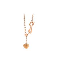 Tibetan Style Jewelry Necklace, Heart, rose gold color plated, fashion jewelry & for woman, rose gold color, nickel, lead & cadmium free, Length:50 cm, 12PCs/Bag, Sold By Bag