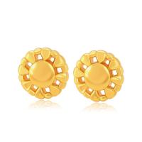 Tibetan Style Stud Earring, Flower, gold color plated, fashion jewelry & for woman, golden, nickel, lead & cadmium free, 6.50x6.50mm, Sold By Pair