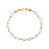 Zinc Alloy Bracelet gold color plated fashion jewelry & for woman & with rhinestone golden nickel lead & cadmium free 6mm Length Approx 17 cm Sold By PC