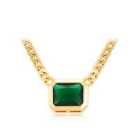 Zinc Alloy Jewelry Necklace with 5cm extender chain Square gold color plated fashion jewelry & for woman & with rhinestone nickel lead & cadmium free 13.50mm Length Approx 41.5 cm Sold By PC