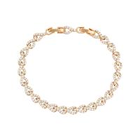 Zinc Alloy Bracelet with 2cm extender chain Wheat gold color plated fashion jewelry & micro pave cubic zirconia & for woman golden nickel lead & cadmium free 5mm Length Approx 17.5 cm Sold By PC