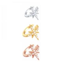 Cubic Zirconia Micro Pave Brass Earring Eight Point Star plated micro pave cubic zirconia & for woman 12mm Sold By Pair