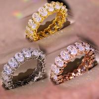 Cubic Zirconia Micro Pave Brass Ring, plated, different size for choice & micro pave cubic zirconia & for woman, more colors for choice, US Ring Size:6-10, Sold By PC