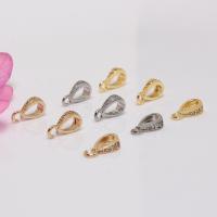 Brass Pinch Bail, Round, high quality plated, DIY & different styles for choice & micro pave cubic zirconia, more colors for choice, 10PCs/Lot, Sold By Lot