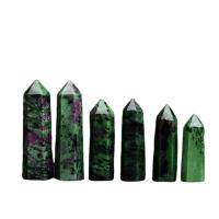 Ruby in Zoisite Kwartscluster, gepolijst, verschillende grootte voor keus, groen, 3pC's/Lot, Verkocht door Lot