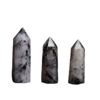 quartz rutile Quartz Cluster, poli, normes différentes pour le choix, noire, 3PC/lot, Vendu par lot