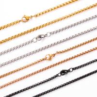 Stainless Steel Chain Necklace 304 Stainless Steel Chain Round Vacuum Plating Sold By PC