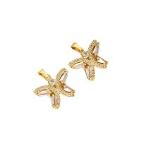 Cubic Zirconia Micro Pave Brass Pendant Butterfly gold color plated & micro pave cubic zirconia & for woman nickel lead & cadmium free Length Approx 38 cm Sold By Bag
