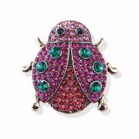 Rhinestone Brooch Zinc Alloy Ladybug fashion jewelry & Unisex & with rhinestone nickel lead & cadmium free Sold By PC