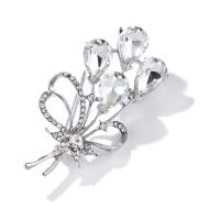Crystal Brooch Zinc Alloy with Crystal Bouquet fashion jewelry & micro pave cubic zirconia & for woman silver color nickel lead & cadmium free Sold By PC
