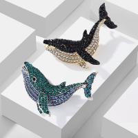 Rhinestone Brooch Zinc Alloy Whale plated fashion jewelry & for woman & with rhinestone nickel lead & cadmium free Sold By PC